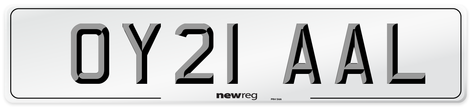 OY21 AAL Number Plate from New Reg